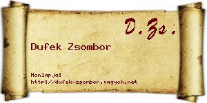 Dufek Zsombor névjegykártya