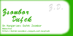 zsombor dufek business card